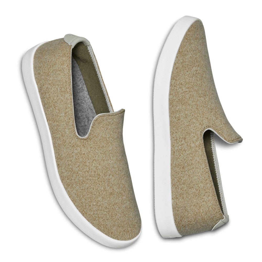 Allbirds Men\'s Slip-Ons Khaki - Wool Loungers - 91508TFNS